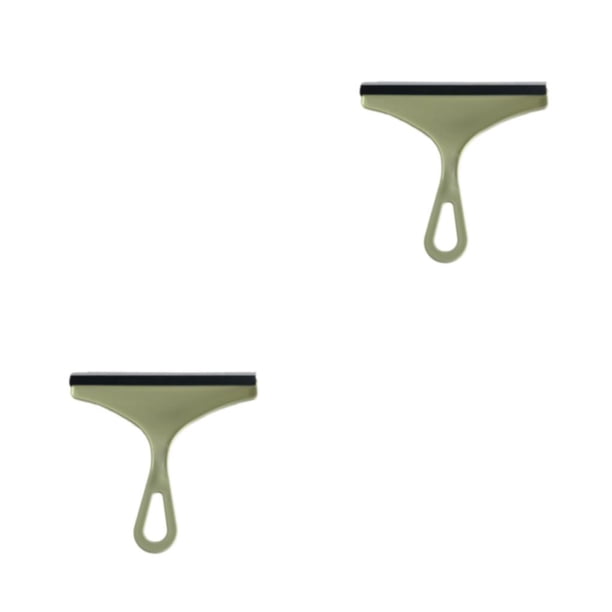 Wosthever cepillo de limpieza limpiaparabrisas herramienta de limpieza mano de obra fina práctico ABS ahorro de espacio fregador de pared Verde 2piezas