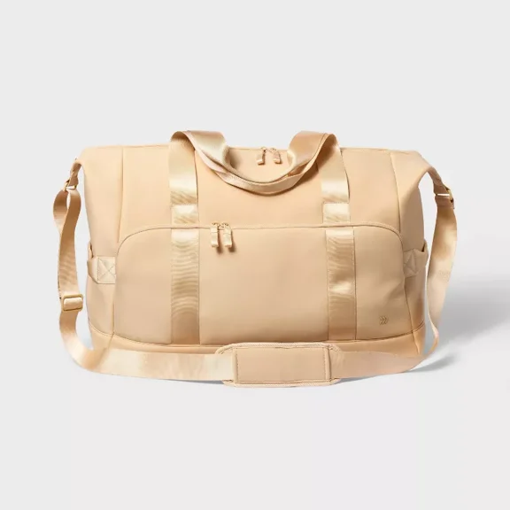 ALL IN MOTION FAUX NEOPRENE WEEKENDER BAG - CREAM