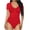 Red, variant on Fengqque Jumpers for Women with Overalls Casual Jumpsuits Plus Size Summer Short Sleeve Solid V-Neck Tight Fitting Jumpsuit
