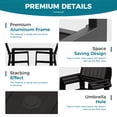 thumbnail image 2 of Ciokea 7 Piece Aluminum HDPS Outdoor Dining, Patio Table with Umbrella Hole & Stackable Chairs, All-Weather HDPS Furniture for Backyard, Poolside, Black, 2 of 7