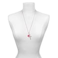thumbnail image 3 of Delight Jewelry Silvertone Hot Pink and Orange Flower Everlasting Love Engraved Cross Zoey Necklace, 28", 3 of 4