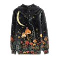 thumbnail image 4 of Puliio Crow And Rose Print Full Zip Hoodies for Women Gothic Long Sleeve Sweatshirt Jacket with Kangaroo Pockets, 4 of 4