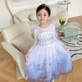 thumbnail image 3 of Princess Dress Girls Dress Snowflake Sunscreen Long Sleeve Dress, 3 of 6