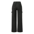 thumbnail image 7 of Sngxgn Women's Jeans High Stretch Mid Rise Straight Leg Ripped Jeans Cut Pull On Denim Pants(Black,S), 7 of 7