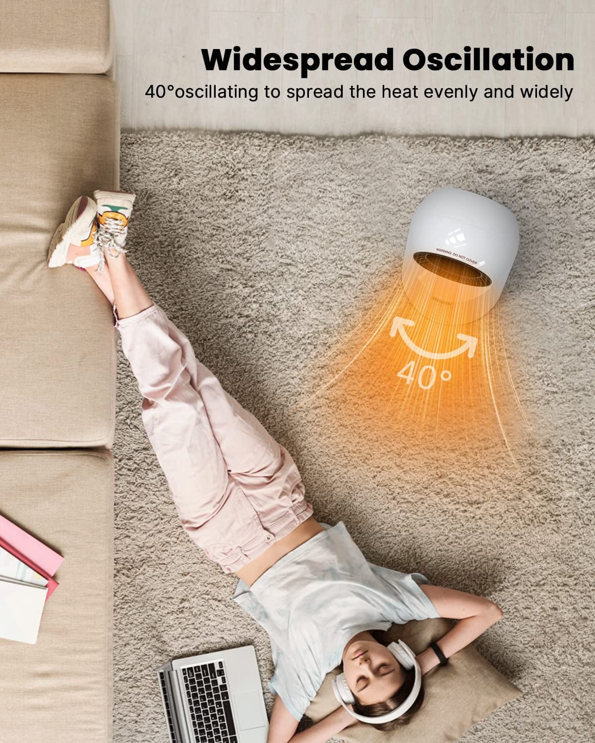 iDOO Electric Ceramic Space Heaters for Office Desk Indoor Large Room 300  sq.ft, White - Walmart.com