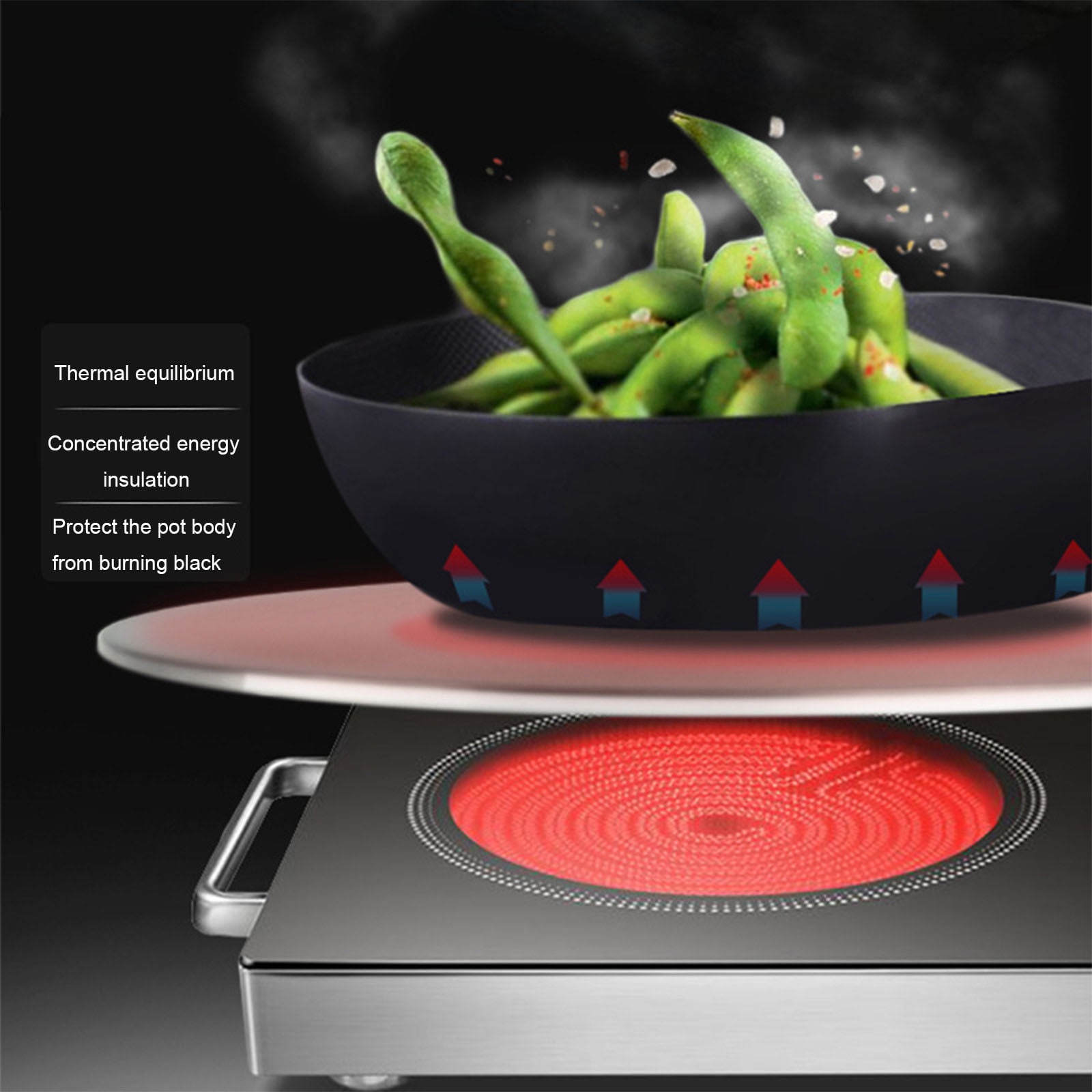 Heat Diffuser for Gas Stove 13 cm Stainless Steel Aluminum Alloy Induction Cooker Adapter with Magnetic Base