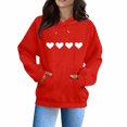 thumbnail image 2 of Valentines Day Hoodies for Women Trendy Long Sleeve Tops Heart Graphic Outfits Tops Fashion Pullover Hoodies 2026, 2 of 3