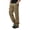 Khaki, variant on IROINNID Cargo Pants For Men Solid Color able Outdoor Overalls Large Multi Pocket Medium Waist Loose Mountaineering Elastic Waist Pants