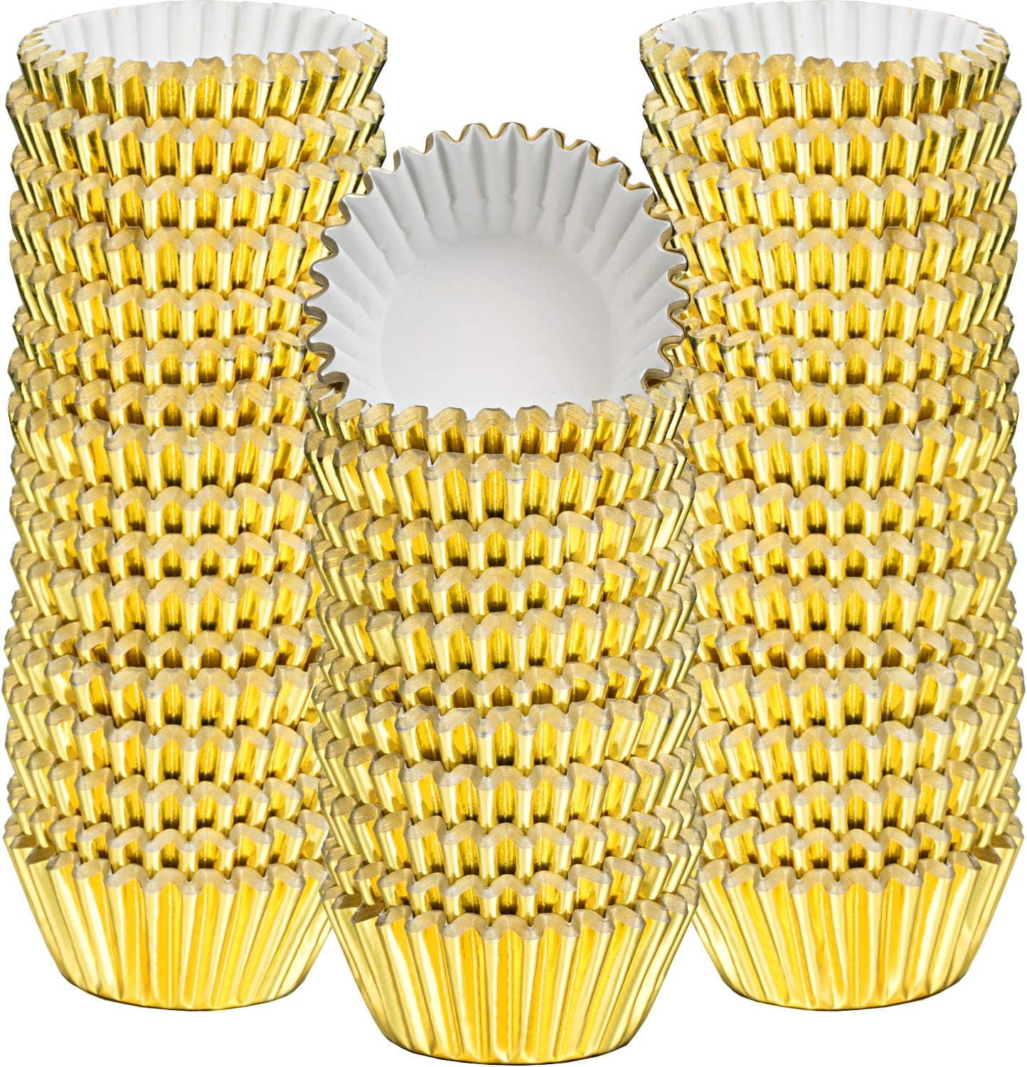 300 Pieces 1.9 Inch Mini Foil Metallic Cupcake Liners, Mini Cupcake Liners for Baking Muffin