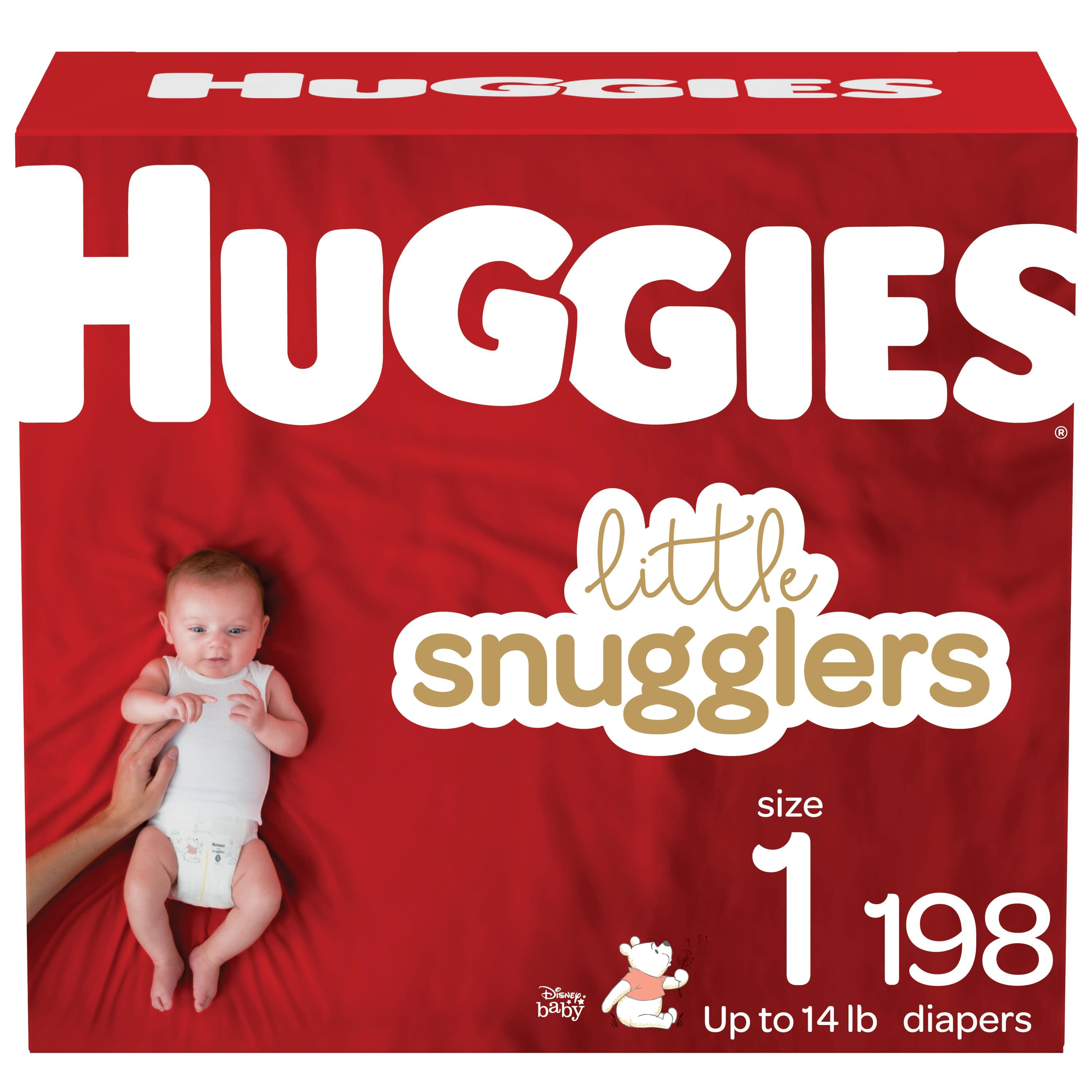 Photo 1 of Huggies Little Snugglers Baby Diapers, Size 1, 198 Ct