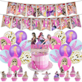 thumbnail image 1 of Taylor Swift Theme Pink Birthday Party Supplies Banner Balloons Kit Cake Cupcake Toppers Home Decor Set, 1 of 4