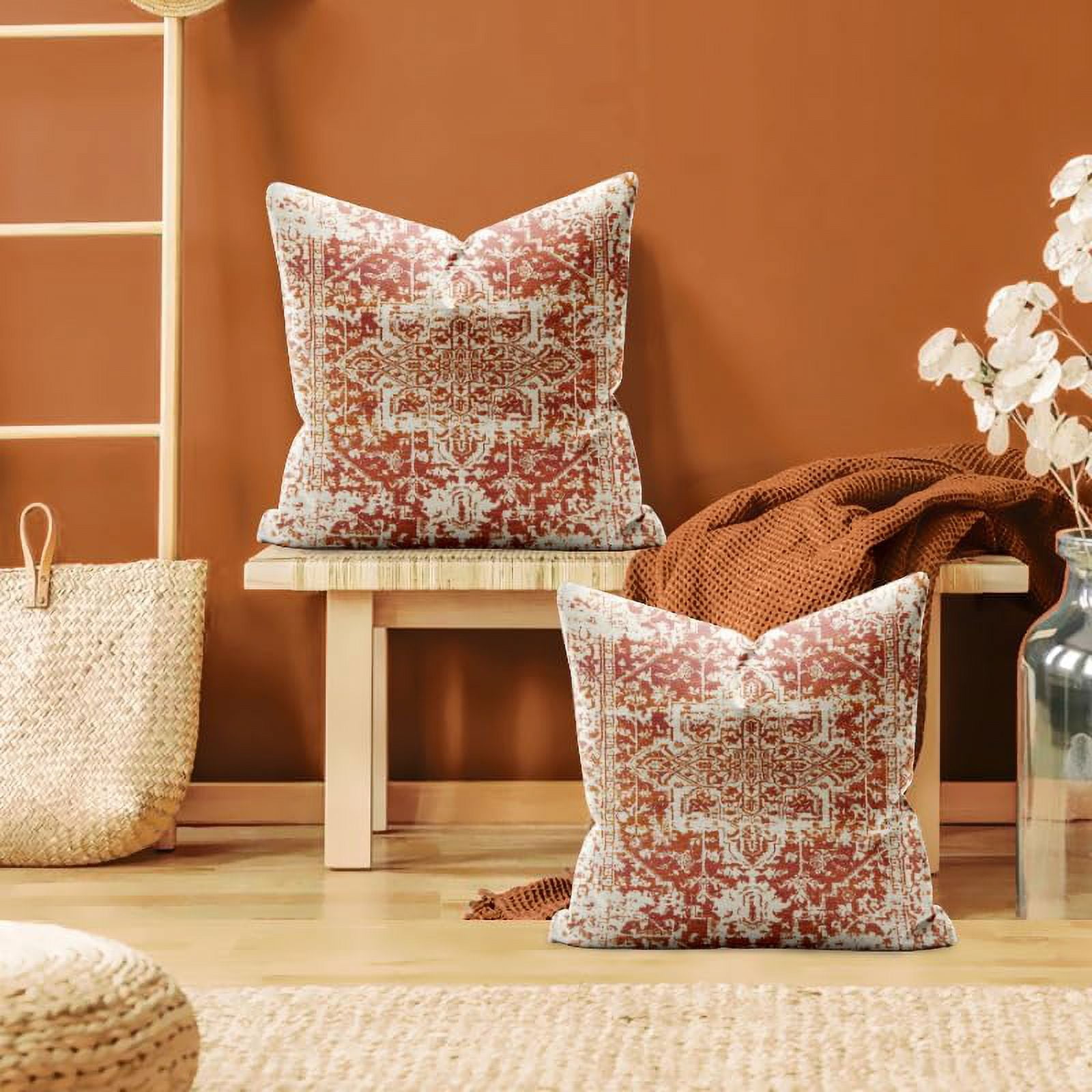 Pillow Inserts Orange Pillow Covers 20x20 Faux Mohair Recycled 20