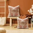 thumbnail image 2 of Boho Pillow Covers 18x18 Set of 2,Orange Pattern Throw Pillow Covers Outdoor Decorative Linen Pillow Covers for Couch Bed Sofa Cushion Boho Pillowcases, 2 of 6