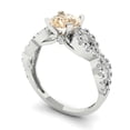 thumbnail image 2 of Solitaire with Accents Engagement Ring for Women - 1.42ct Natural Morganite in 18K White Gold Promise Ring, 2 of 6