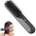 thumbnail image 1 of Cordless Hair Straightener Brush, Cordless Hot Comb - USB Rechargeable Hair Straightener Brush - 3D Pronged Flat Iron Comb with 3 Strokes, Portable fo, 1 of 4