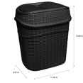thumbnail image 2 of Bath Bliss 2 Pack 9.5 Liter Plastic Sailor Knot Swing Top Waste Bin in Matte Black, 2 of 6