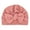 Pink, variant on Visland Baby Turban Hat, Fashion Casual Solid Color Bow Decor Elastic Soft Cozy Knitted Autumn Winter Head Warm Windproof Beabie Cap for Daily Wear (0-3 Years)