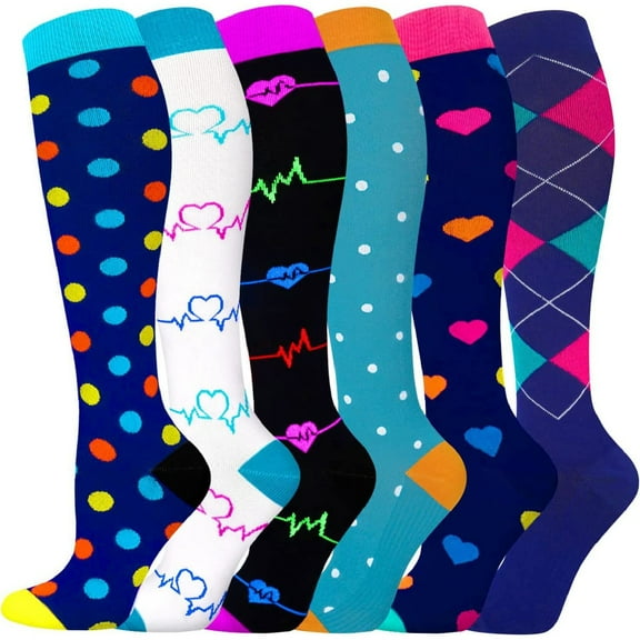 Adakot Compression Socks for Women & Men 15-20 mmHg Nursing Athletic Socks, Compression Socks for Nurse, Medical, Pregnant, Running, Riding, Soccer, Travel (S/M)