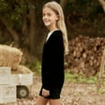 thumbnail image 5 of Girls Lightweight Cardigan Sweater Size 7 Basic Open Front V Neck Cardigans School Uniform Kids Casual Cute Outwear Black, 5-6 Y, 5 of 6
