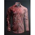 thumbnail image 1 of Camisa informal de negocios con estampado 3D para hombre, de estilo gradual, para fiesta, calle, Vaion, otoño e invierno, de manga larga, con tejido elástico en 4 direcciones, 1 of 6