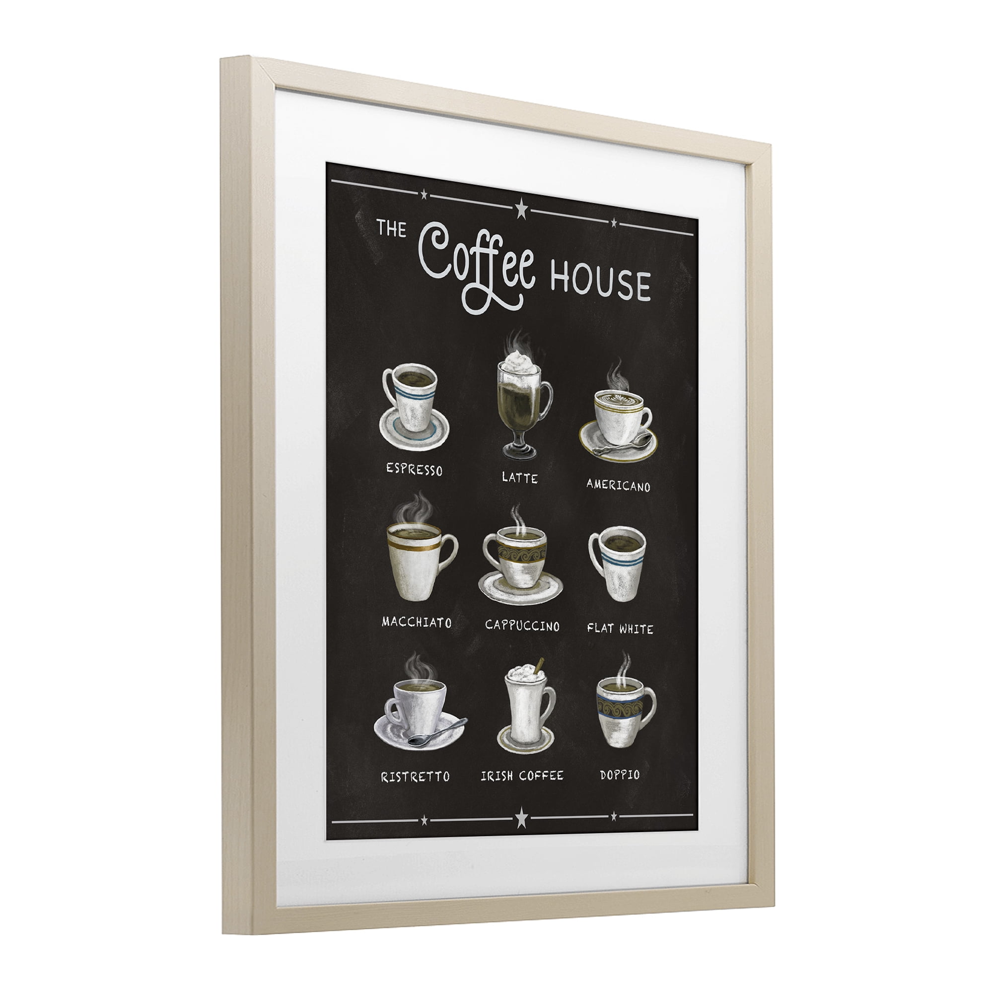 Stupell Industries The Coffee House Menu Birch Framed Print Under Glass, design by Conrad Knutsen