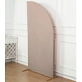 thumbnail image 4 of BalsaCircle 7x3 feet Nude Matte Fitted Spandex Half Moon Wedding Arch Backdrop Stand Cover Party Events Decorations, 4 of 8