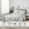 thumbnail image 3 of Lanpei Boho Leaf Bedspread Set 3-Piece King,100% Cotton Tropical Plant Quilt Coverlet Floral Bedding Set Lightweight Farmhouse Quilted Bedspread (1 Coverlet+2 Pillow Shams), 3 of 7