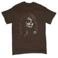 thumbnail image 5 of Web Sugar Skull T-shirt Black White Monochrome Gothic Beauty Elegant Day of the Dead Dia de Los Muertos Men's Tee, 5 of 7