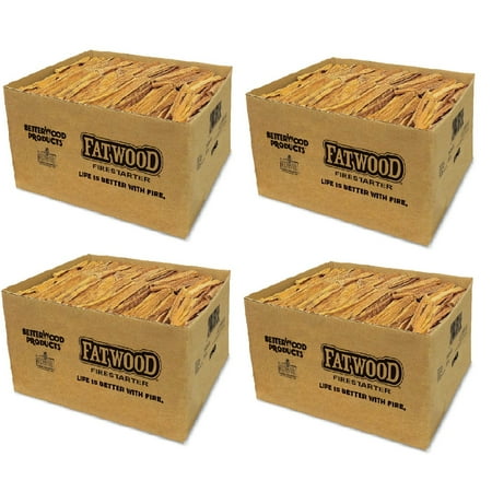 

Betterwood Products Natural Hand Split Fatwood 25 Pound Firestarter (4 Pack)
