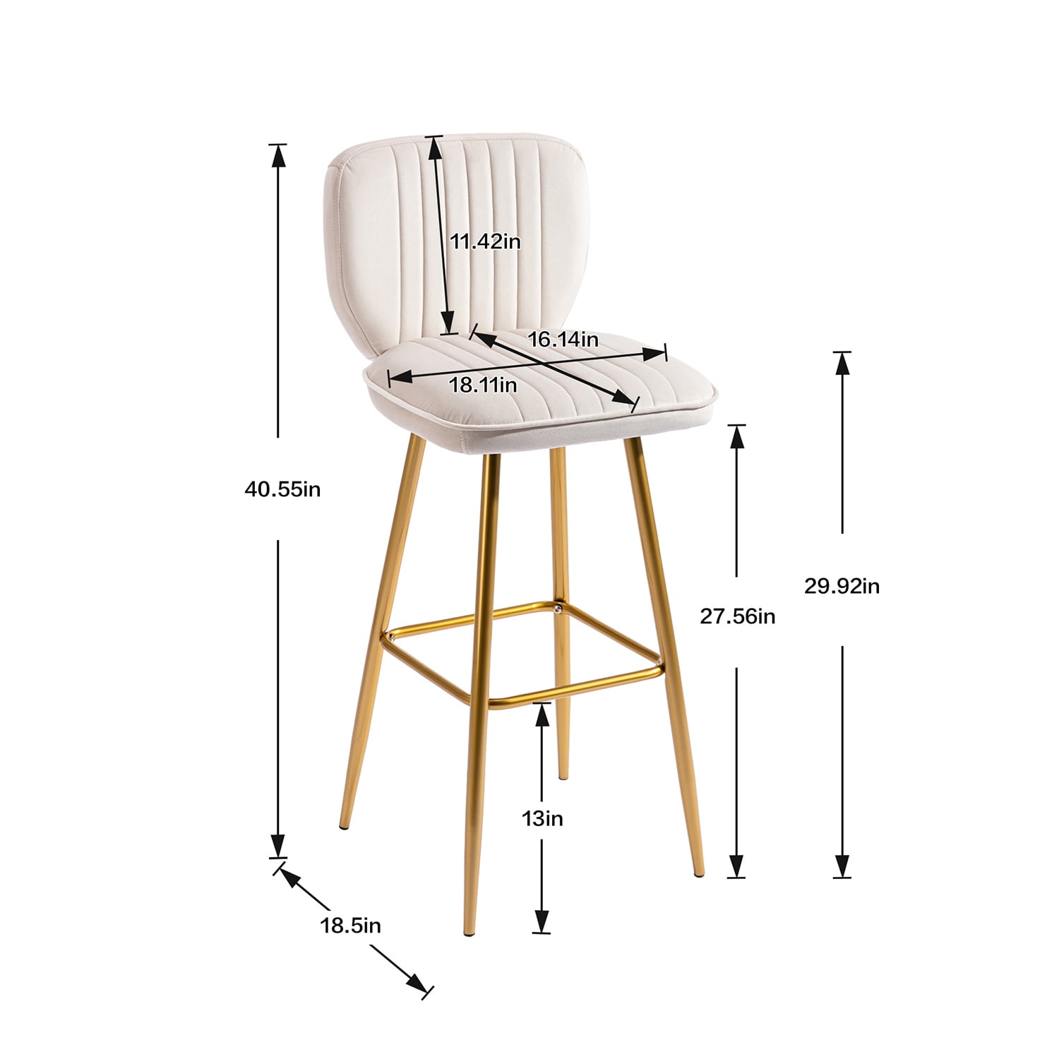 Kepooman Modern Design Bar Stools Set of 1 with Back for Bar Counter, White Kepooman Modern Design Bar Stools Set of 1 with Back for Bar Counter, White