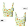 thumbnail image 3 of Sikiie Tree Palms Lemon Print Strappy Sports Bra for Women Padded Push Up Sports Bra Athletic Running Sports Bra Workout Bra Yoga Bra, 3 of 5