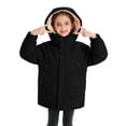thumbnail image 4 of CPNG Kids Plush Lined Jacket Long Warm Puffer Jacket Winter Windproof Waterproof Parka Snow Coat Boys Warm Thicken Fleece Tops Girls Sherpa Outdoor Tops, 4 of 8