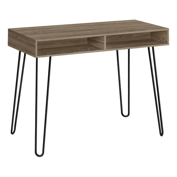 Monarch Specialties Bureau, Bureau À Domicile, Ordinateur Portable, Configuration Gauche, Droite, Tiroirs De Rangement, 40"l, Travail, Métal, Stratifié, Brun, Noir, Contemporain, Moderne