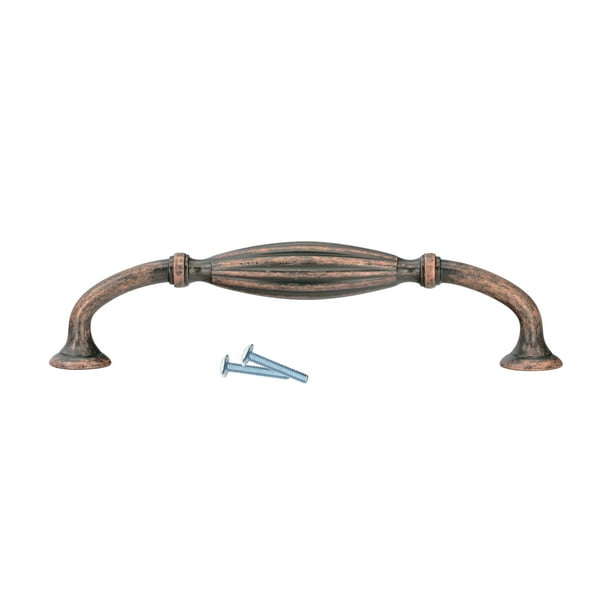 Rok Hardware Carved Melon Style 5 1 32 128mm Inch Centre To Overall Length 23 Antique Copper Cabinet Pull Handle Com Rok Hardware Carved Melon Style 5 1 32, Copper Cabinet Pulls 5 Inch