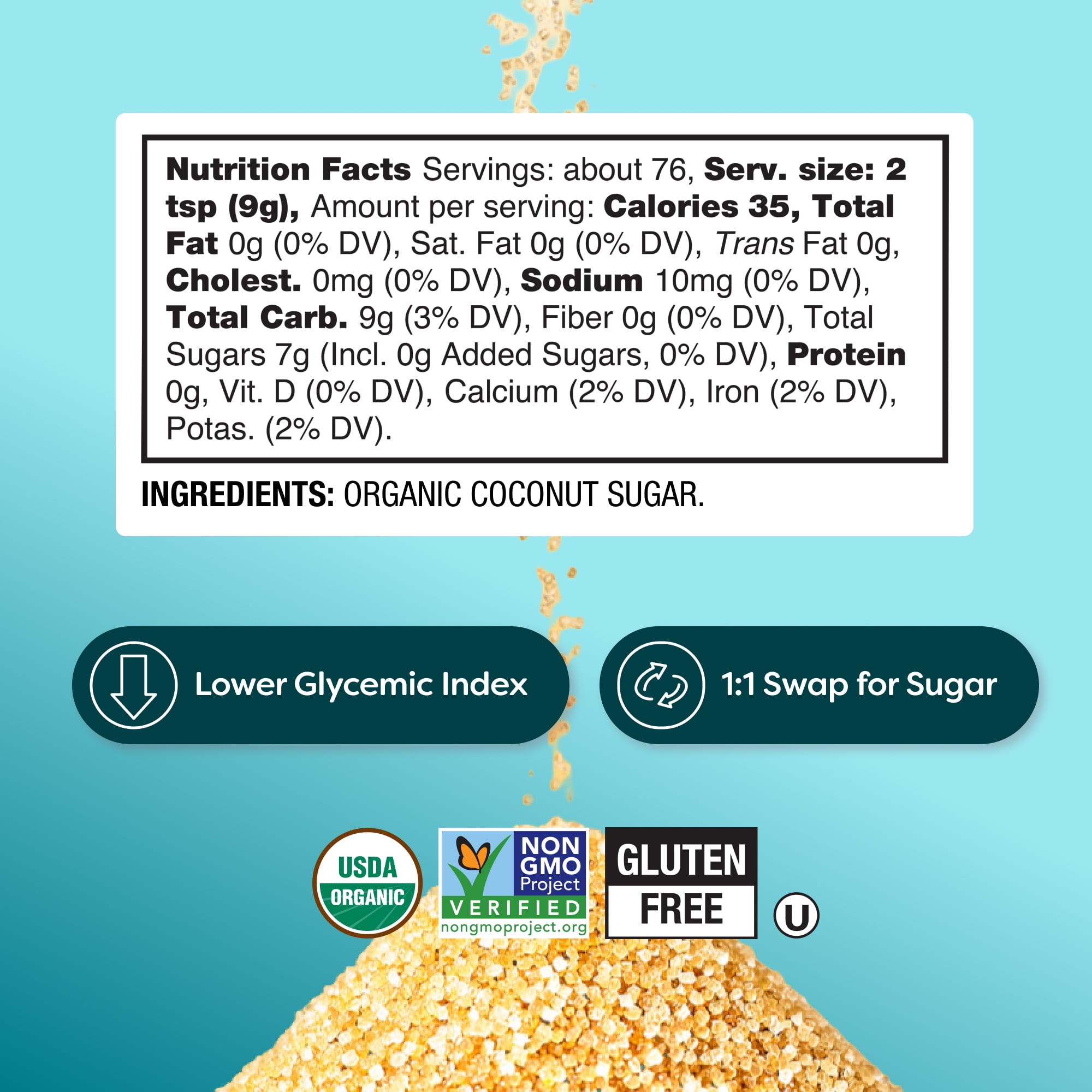 (2 pack) BetterBody Foods Organic Coconut Sugar, 24 oz