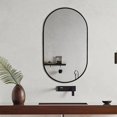 thumbnail image 5 of Decor Wonderland Khristy Oval Black Metal Framed Bathroom Vanity Wall Mirror 23.6 x 39.5 in., 5 of 11
