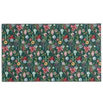 Dark Green Christmas Ornament Pattern Door Rugs,Washable Non Slip Door Mats Indoor,Decorative Door Mats,Entry Mat Indoor for Entrance,Bedroom,Kitchen,Bathroom,17"x30"