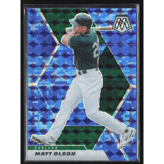 2021 Panini Mosaic Trading Card Matt Olson Oakland Athletics #30 Blue Camo MLB