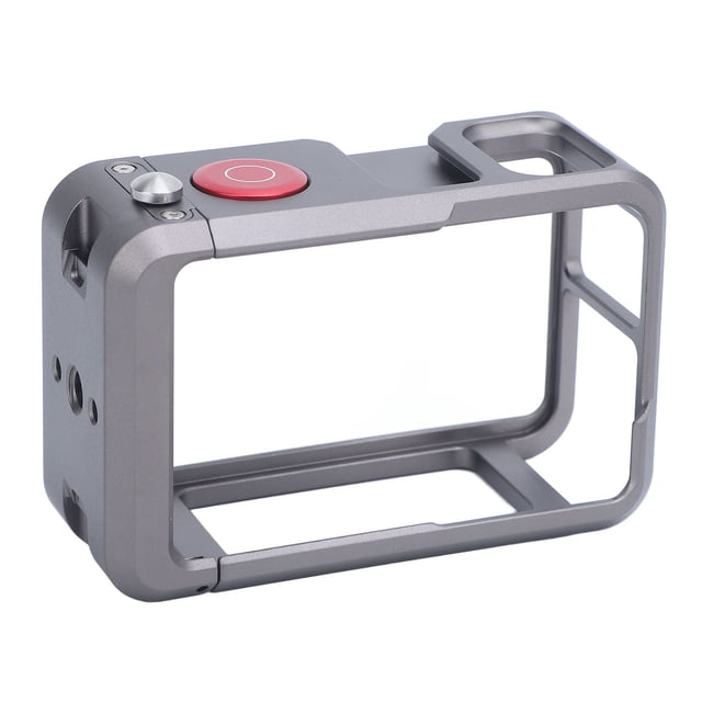 Camera Cage, Aluminum Alloy Protective Vlogging Camera Frame Horizontal Vertical Shoot Anti Scratch 1/4in Thread Hole Sturdy Cold Shoe Mount for Action 5 Pro