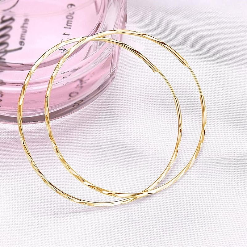 DOLIOX 925 Sterling Silver Circle Endless Hoop Earrings for Women 20 30 40 50 60 70mm