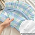 thumbnail image 4 of Full Size Fitted Sheet Set - Aqua Blue Green 3 Piece Bedding Sets 16" Deep Pocket Fitted Sheet with 2 Pillowcases Checkered Plaid Gingham Lattice Trellis Brushed Microfiber Hotel Luxury Bed Sheets, 4 of 9