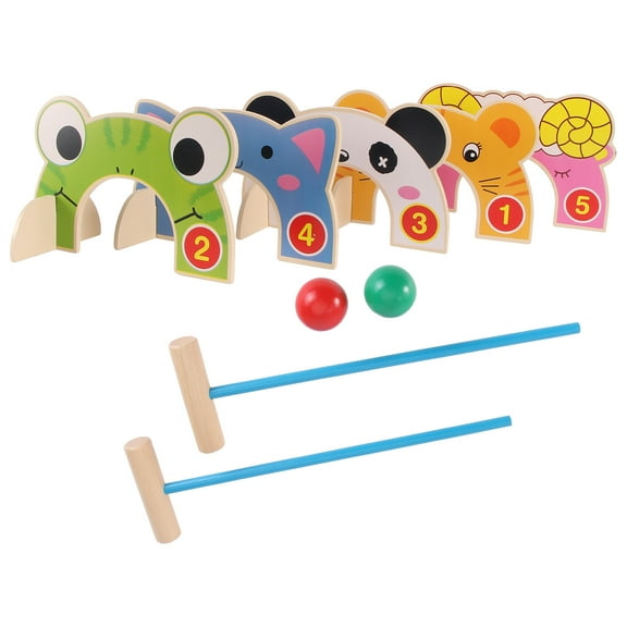 Milisten Croquet Toy Kids Crocuetgame 1 Set 16.1x4.7x1.2in