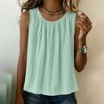 thumbnail image 5 of Women's Plain Sleeveless Tank Top Summer Oversized Crew Neck Basic Tee Tank Flowy Casual Boho Beach Vacation Tops Green, 5 of 7