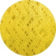 thumbnail image 1 of Ahgly Company Machine Washable Indoor Round Abstract Yellow Modern Area Rugs, 5' Round, 1 of 4