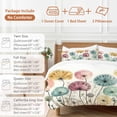 thumbnail image 6 of Queen 4 Piece Bedding Set Farm Watercolor Dandelions Soft Breathable Duvet Cover and Pillowcase,Country Blue Purple Yellow Plant Duvet Cover Set Washable Bed Sheets for Bedroom Dormitory Guest Room, 6 of 9