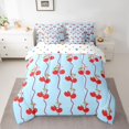 thumbnail image 2 of Feelyou Cartoon Cherry Kid Bedding Comforter Set 7 Pieces, Kawaii Bowknot Full Bedding Set, 2 of 8