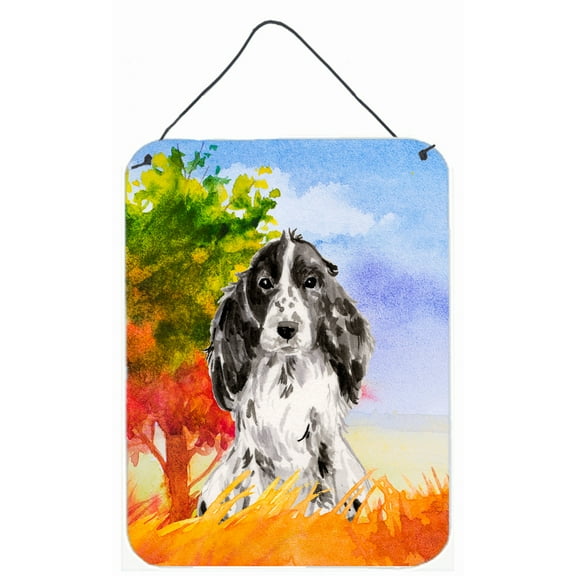 Fall Black Parti Cocker Spaniel Wall or Door Hanging Prints