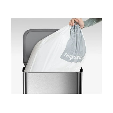 simplehuman 58 Liter Rectangular Sensor Can with Voice and Motion Control, Brushed Stainless Steel - Brushed Stainless Steel
