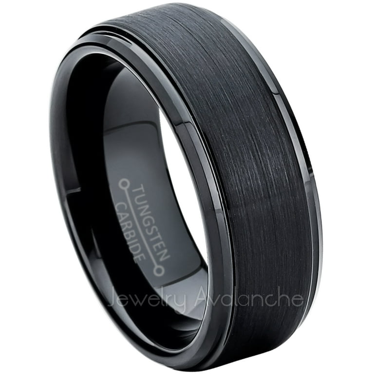Black tungsten rings online walmart