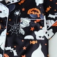 thumbnail image 6 of Halloween Pjs Women 2 Pcs Silk Pijamas Women Set Halloween Button Down Pajamas Women Short Sets Loungewear Sets Woman Womens Sleepwear, 6 of 7